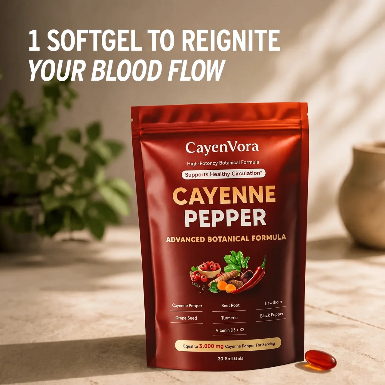 CayenVora - Cayenne Pepper Softgels Male
