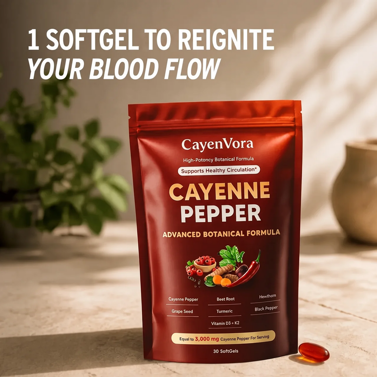 CayenVora - Cayenne Pepper Softgels Male