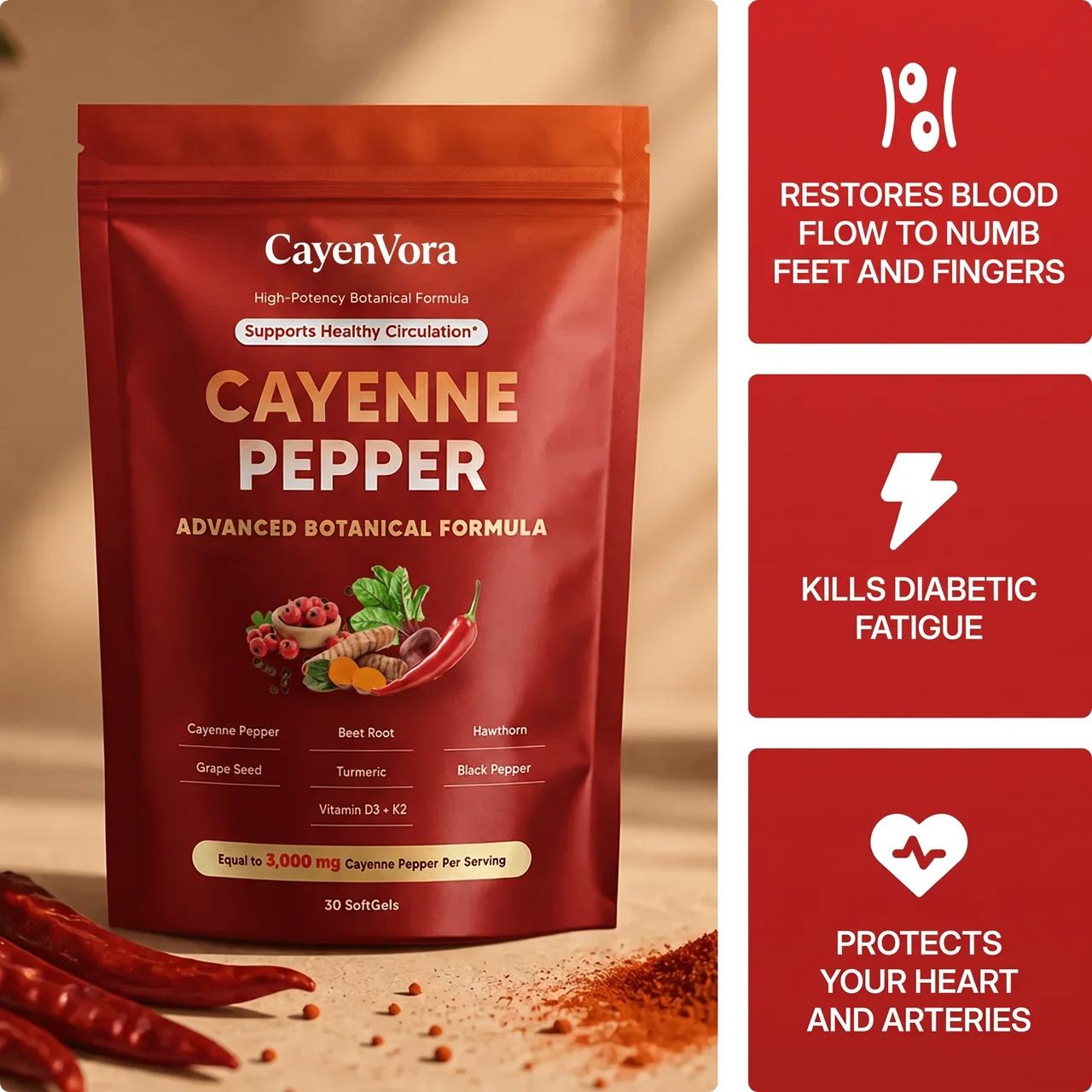 CayenVora - Cayenne Pepper Softgels