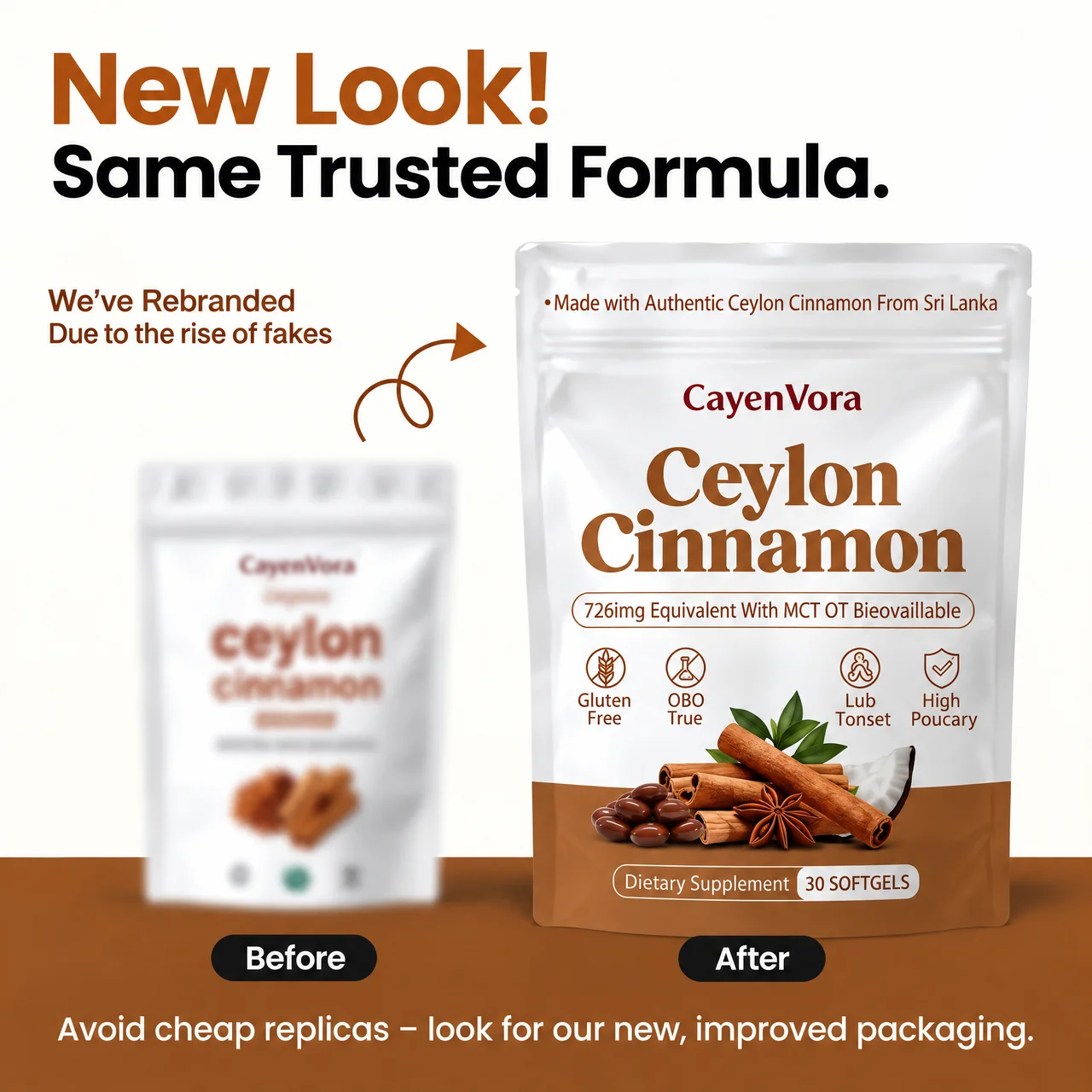 Ceylon Cinnamon 7200mg Equivalent with MCT Oil
