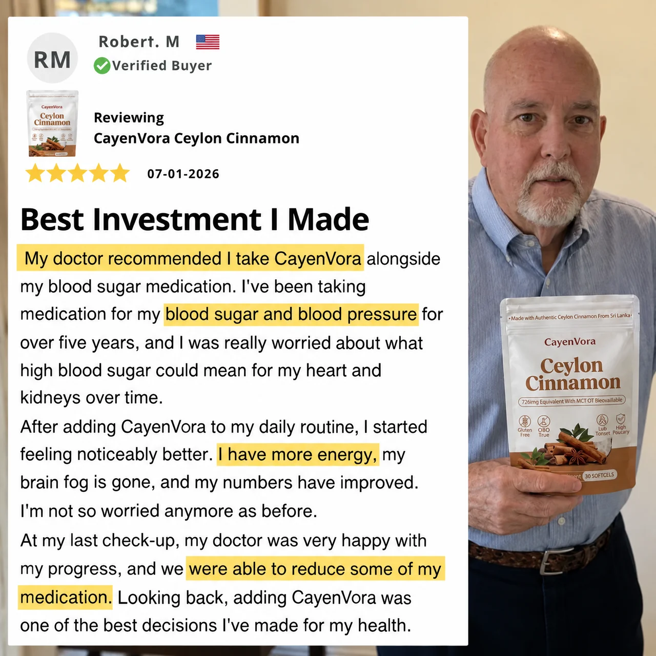 Ceylon Cinnamon 7200mg Equivalent with MCT Oil
